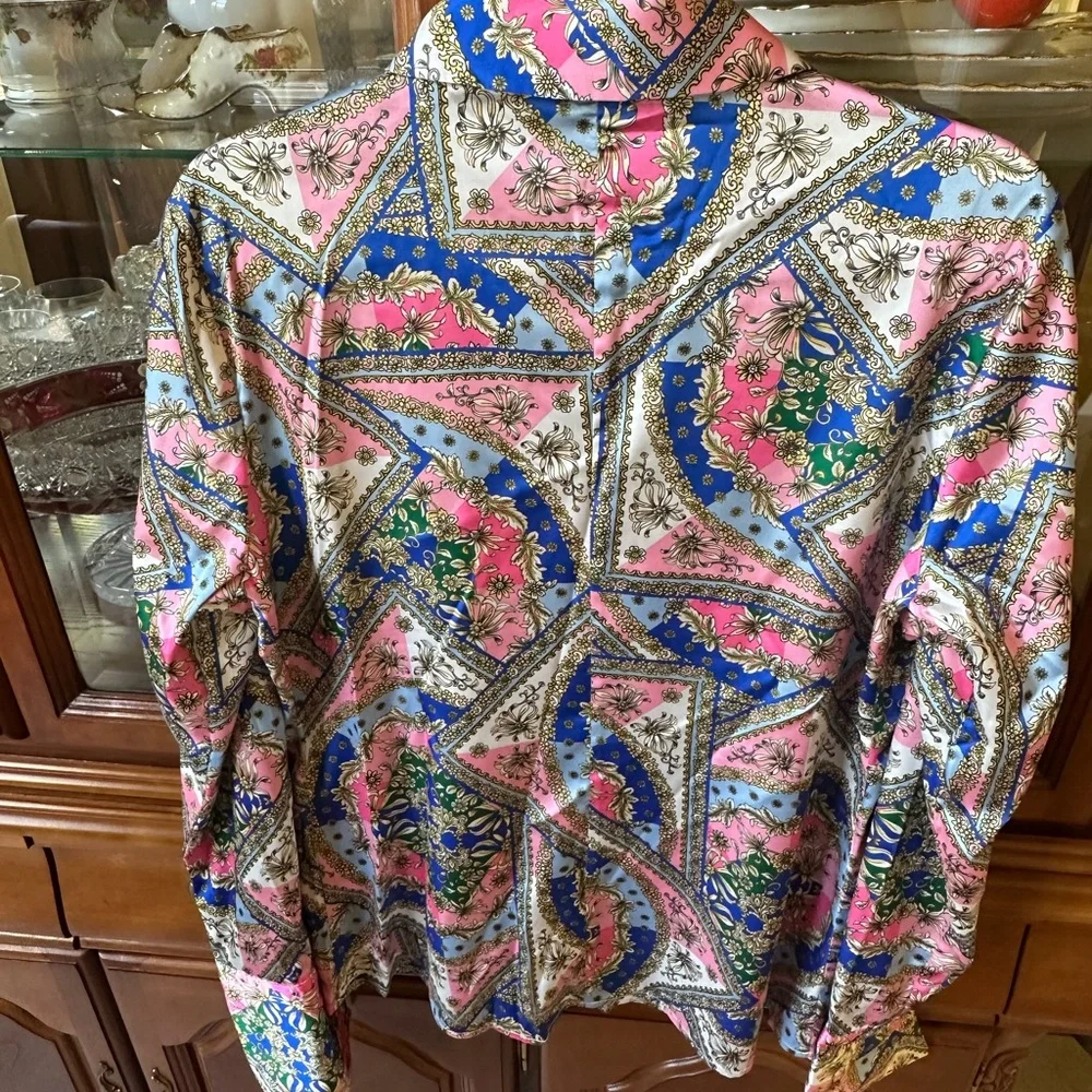 Boston Proper Multicolor Patterned Blouse - Picture 2 of 4